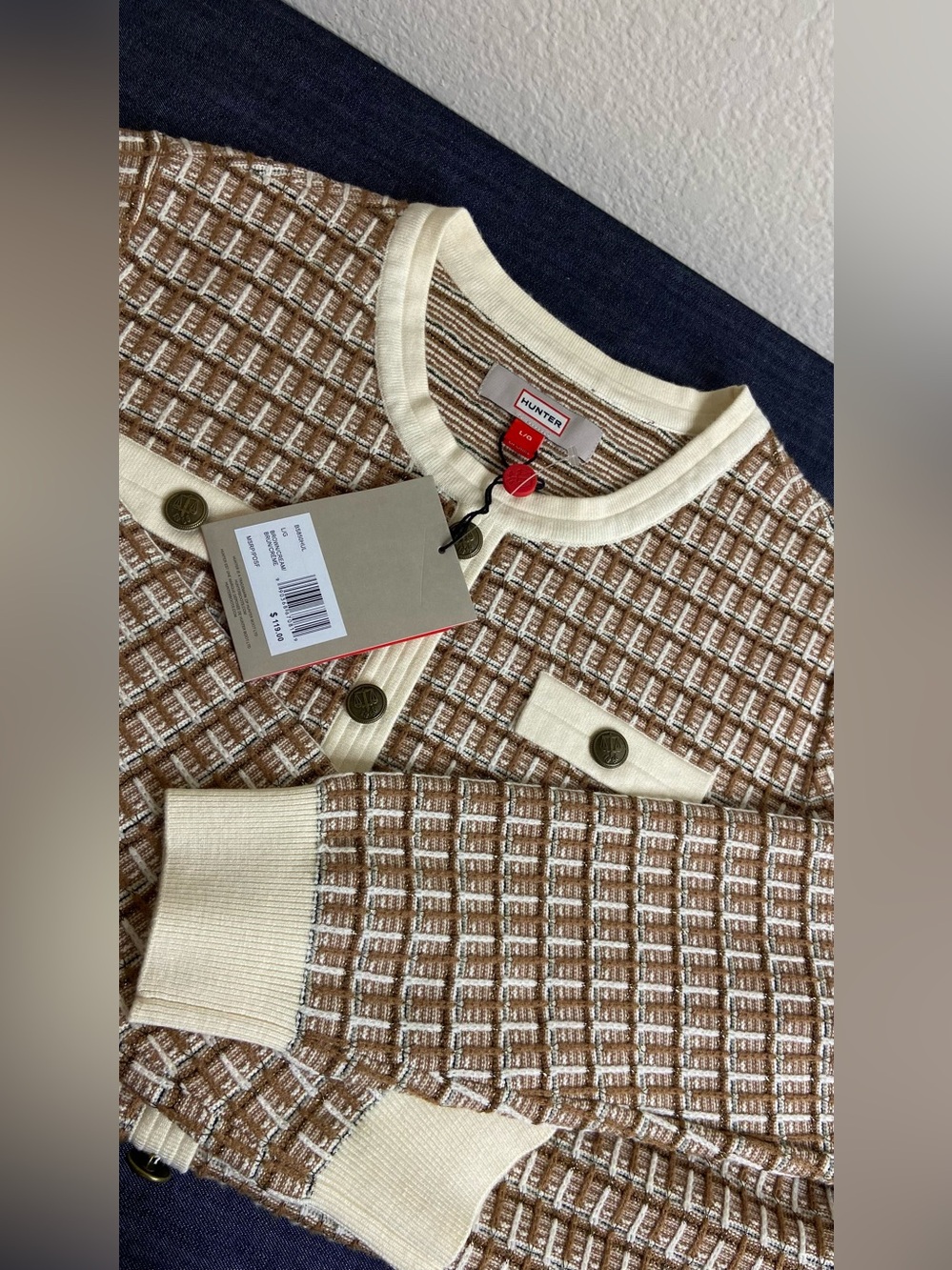 Large-Hunter Brand Tweed sweater! - Picture 8 of 8